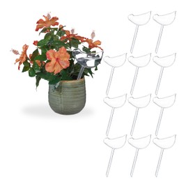 Relaxdays 8 x Automatic Water Dispensing Watering Globes Bird Shape 200ml Watering Balls Transparent