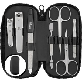 marQus Solingen Germany Manicure Sets for Women & Men 7 Pcs Set - Quality Grooming Kit Nail Clippers & Toenail Clippers, tweezers Nail Kit - Fabulous Gift for all Occasions