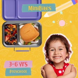 AOHEA Stainless Steel Lunch Box for Kids, Leak Proof Bento Lunch Box BPA Free 304 Stainless Steel Bento Box Stainless Bento Box with Containers for School and Office(Purple)