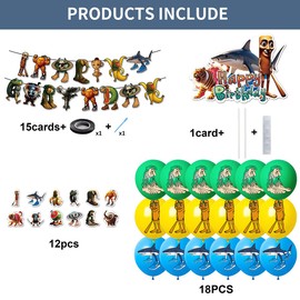 32PCS Tung-S Geburtstag Party Tung-S Dekorationsset Geburtstagsparty Dekorationen Tung-S Happy Birthday Banner Torteneinlage Cupcake Topper Kinderthemenparty Luftballons