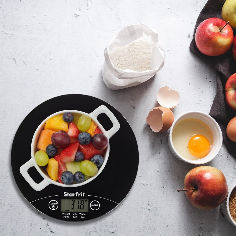 Starfrit Digital Kitchen Scale - Glass Platform - Measures Weight