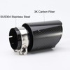Carbon Fiber Exhaust Tip 2.5 Inlet 3.5 Outlet Gloss Black