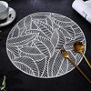 Hosoncovy 4 Pack Leaf Decorative Placemats PVC Placemats Hollow Dining