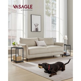 VASAGLE Side Tables Set of 2, Small End Table, Nightstand for Living Room, Bedroom, Office, Bathroom, Misty Gray and Classic Black ULET272B68