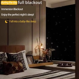 OLSON DEEPAK Portable Blackout Curtain, Temporary Window Blind with Velcro, 200 x 145 cm, Customisable Size, Indoor and Outdoor Use