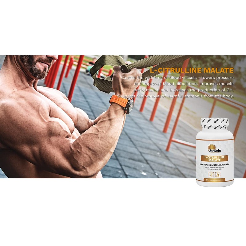 Sowelo L-Citrulline Malate, 1000 mg, Dietary Supplement with Citrulline Malate,