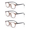 EYE ZOOM 3 Pack Retro Round Plastic Frame Reading Glasses