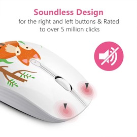 Wireless Mouse with Nano Receiver for PC, Laptop, Notebook, Computer, MacBook, Less Noise, Portable Mobile Optical Mice.(Fox)