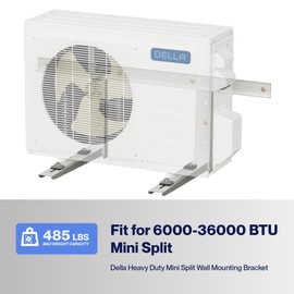 Della Outdoor Wall Mounting Bracket for Ductless 6000-36000 BTU Mini Split, Compressor and Heat Pump System, Easy to Install Universal Heavy Duty Mini Split Bracket, Supports up to 485 LBS