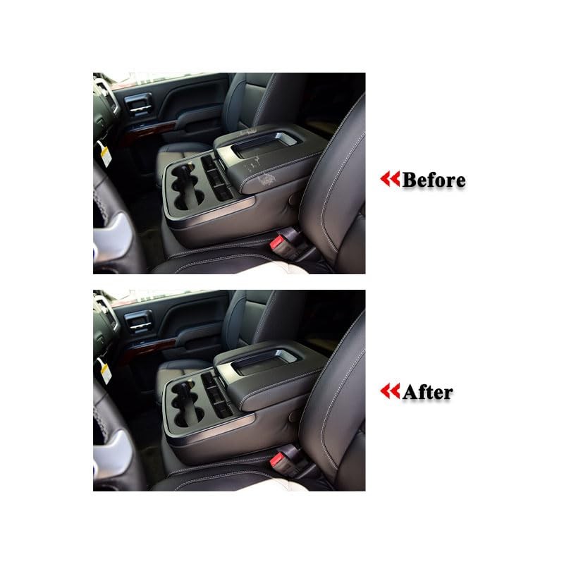 NLQR Center Console Lid Armrest Cover Black Compatible with Chevy