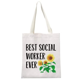 JNIAP Social Worker Appreciation Gift Social Worker Canvas Tote Bag for Work Reusable Shopping Bag for Women (social worker tote bag)