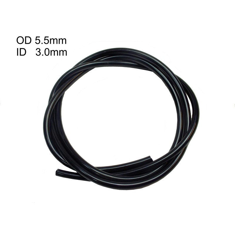 BLACK FUEL PETROL PIPE 3.0MM ID 5.0MM OD 1M STRIMMER