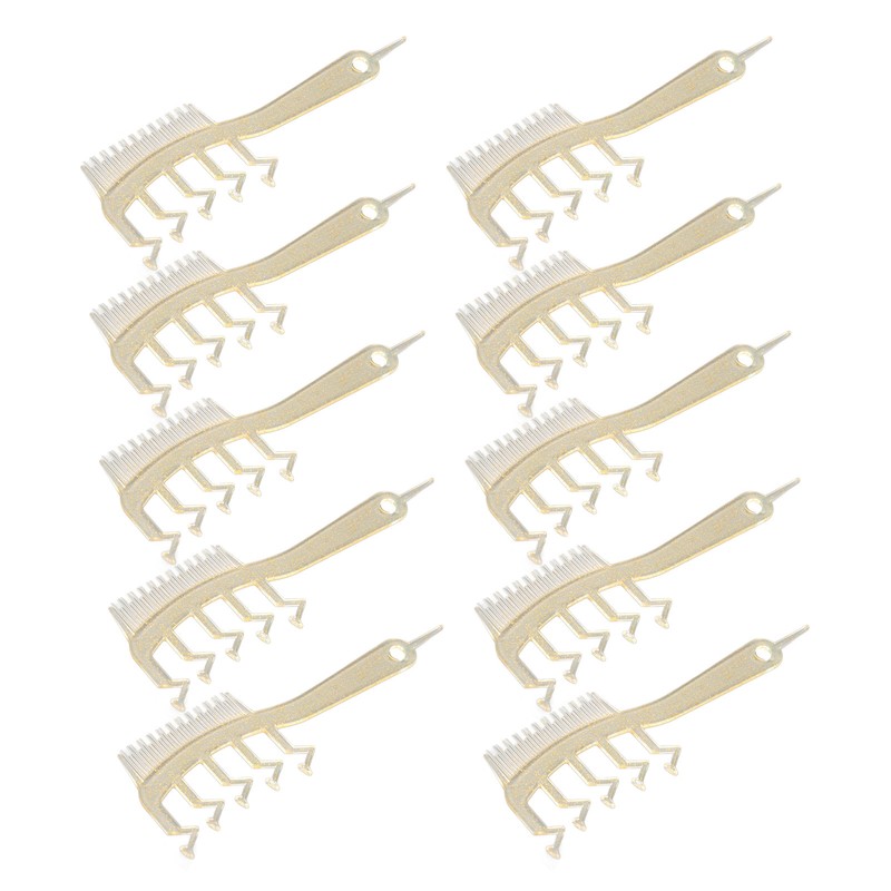 10pcs Z Shaped Wide Tooth Comb Stylish Portable Double Sided