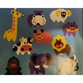 Stik-EES Animal Crackers Baby Zoo Vintage Stik-EES  Vinyl Decals Clings Up To 10” Tall