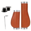 Donaly Bicycle Grips, Asymmetrical Set, PU Leather, Ergo Grip, Half