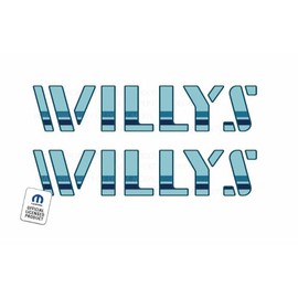 Decal Mods Retro Willys Hood Graphic Decal/Sticker fits Jeep Wrangler JK/JL/JT (2018-2024) Retro Blue Stripe (Set of 2) | FK3C3