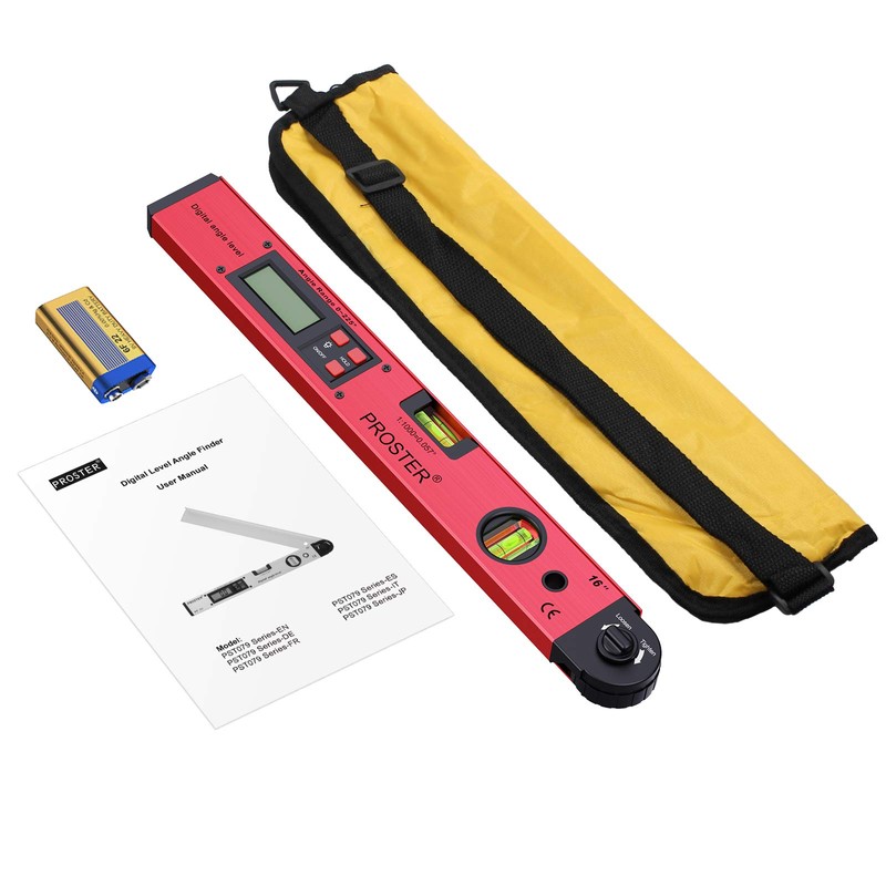 Proster 0~225° LCD Digital Protractor Spirit Level Angle Finder Gauge