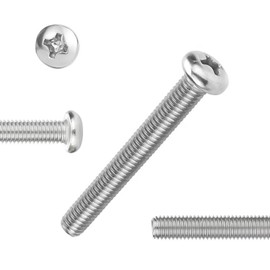 QISHENG 100 PCS #8X1/2(0.5 inch) Stainless Steel Phillips Pan Head Machine Screws,Stainless Steel 18-8 A2(304) Screw,Home Screw