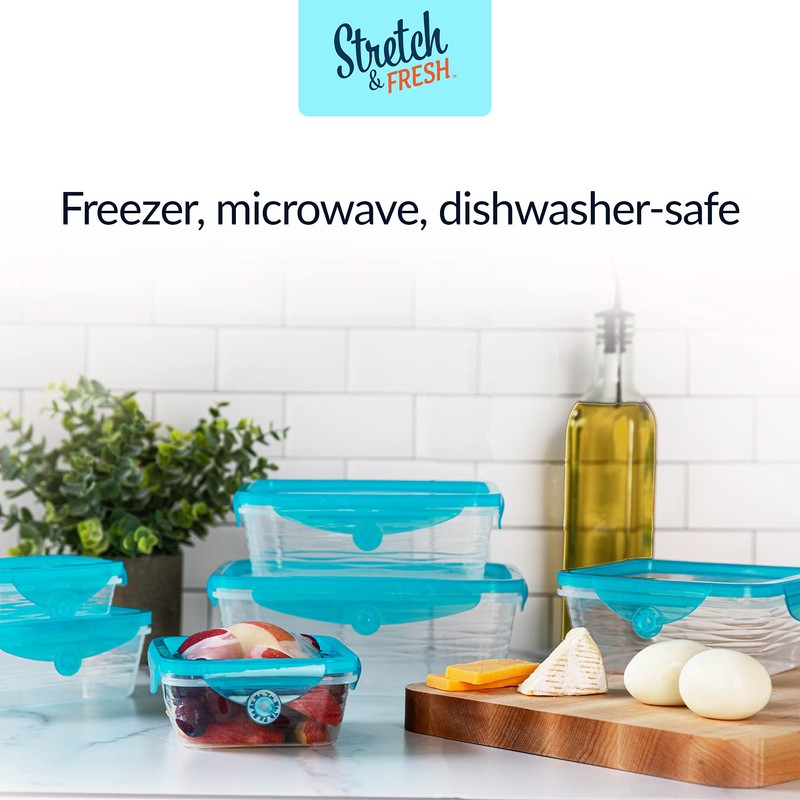EMSON STRETCH and FRESH Silicone Food Storage Containers Airtight Lids