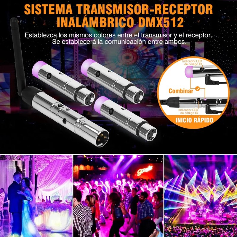 Transmisor Inalámbrico Dmx512 Con Receptor 3pzs Para Consola