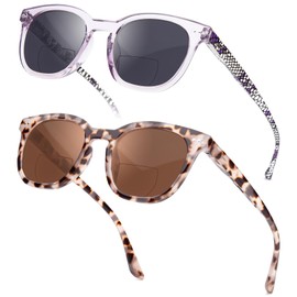 LianSan Bifocal Reading Sunglasses for Women Stylish UV Protection Sun Readers with Spring Hinge Top Clear Eyeglasses(Multicolor S,2.75x)