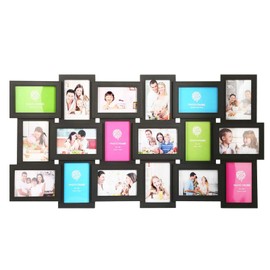 TeqHome Collage Picture Frames for Wall Hanging, 18 Opening Photo Collage Frame Sets for 4 x 6 Inch Photos, Lightweight & Durable Frame, Easy Assembly, 35.2''Lｘ18.3''Wｘ1.1''H