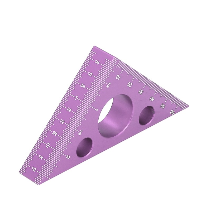 3in Right Angle Measure Ruler Thick Aluminum Alloy 45 Degree