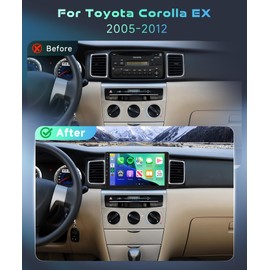 for Toyota Corolla EX 2005-2012 Car Stereo Radio with Snapdragon 8 Core 4GB+64GB 9 Inch IPS Touchscreen Wireless Carplay/Android Auto DSP Hi-Res 5/6GhzWiFi GPS Android 13 FM/RDS SWC Camera