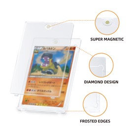 Tolesum Magnetic Card Holder 35PT Trading Card Cases UV Protection Plastic Hard Card Sleeves Holder Transparent Card Sleeves for Magic, MTG, Sports, Baseball, Football Pack of 10