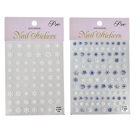 2 Pcs Snowflake Nail Stickers, Winter Nail Stickers, Snowflake Nail Decals, Winter Nail Decals, Winter Nail Art, Snowflake Nail Art Stickers, Winter Nail Design, DIY Nails (2 Pcs Small Snowflake)