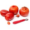 Norpro Descorazonador de Frutas de Acero Inoxidable, Rojo y Acero