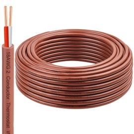 XRDS -RF 18AWG 2 Conductor Thermostat Wire 75FT – 18/2 Solid Copper Low Voltage Cable, Brown Doorbell Wire, 2 Conductor Cable for HVAC Systems, Heating, Air Conditioning, Doorbell, Alarm