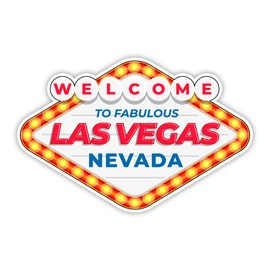 Las Vegas Sign Vinyl Sticker | Welcome to Fabulous Las Vegas Decal | Travel Luggage Stickers (4" x 2.6")