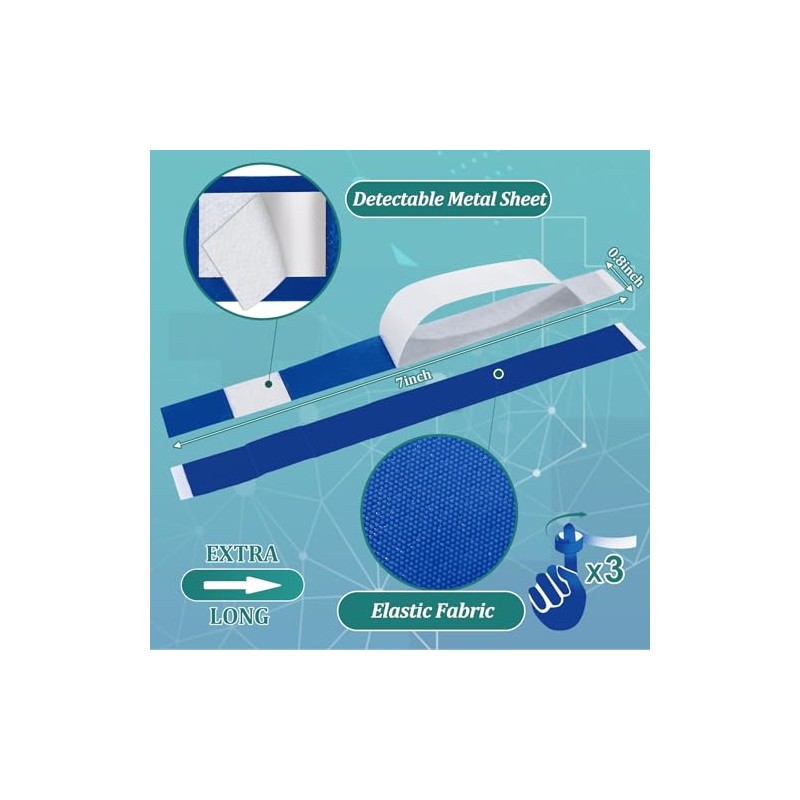 Geiserailie Blue Detectable Bandages - 120 Pack Flexible and Waterproof