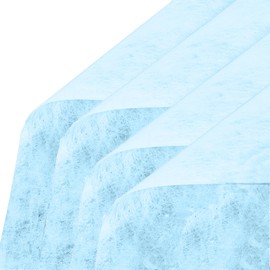 4 Packs 160 Sheets Waterproof Pleated Withdrawable Flower Wrapping Paper, Korean of Cotton Non-Woven Floral Bouquet Paper, 11.4" x 11.4", Gift Packaging for Flower Shops and DIY Fresh Flowers (Blue)