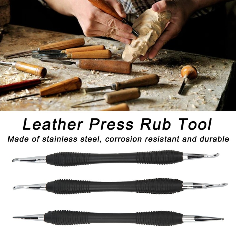Fyearfly 3-Piece Leather Carving Tools, Leather Craft Leather Carving Tool,