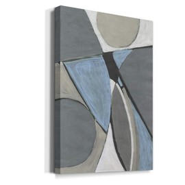 Renditions Gallery Canvas Abstract Wall Art Modern Paintings Decorations Blue Grey Soft Jewel Geometric Canvas Wall Hanging Artwork Prints for Bedroom Living Room Office - 24"x36" LT02