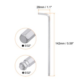 HARFINGTON 20pcs Ball End Hex Key Wrench 5/32" L-Shape Long Arm Hexagon SAE Wrenches Chrome Vanadium Steel Repairing Tool for Home Repair
