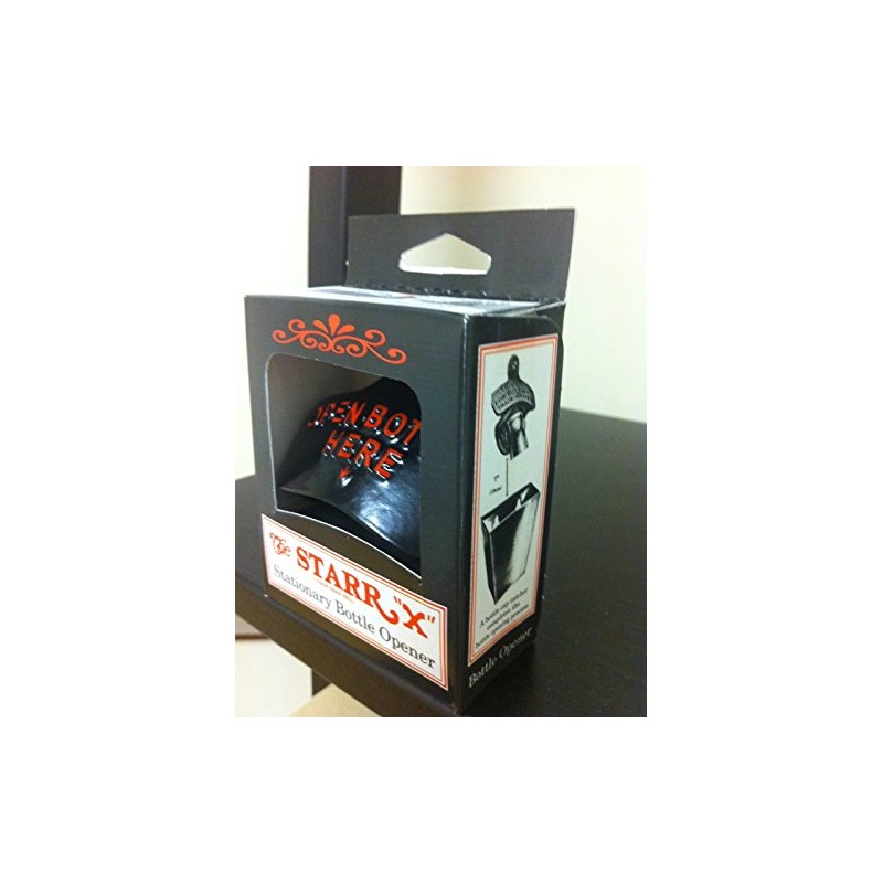 Black Open Bottle Here STARR "X" Wall Mounted Bottle Opener