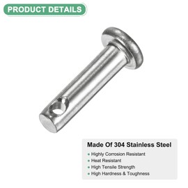 M METERXITY 10-Pack Single Hole Clevis Pins, M3 x 12mm 304 Stainless Steel Flat Head Clevis Pins for Mechanical Linkage/Fixed Parts/Ship Rigging, Link Hinge Pin Reusable