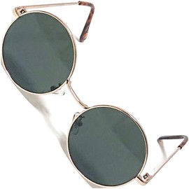 FashionBerry Modeled Date Glasses, Round Sunglasses, Colored Round, Lightweight, Fatigue-Resistant, Eye-friendly Lenses, gold/green