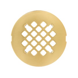 4 ¼” Snap-in Shower Drain Grate - Brushed Gold - Replacement Cover - VHI - Handyman Designed & Tested in America - Will Never Bend or Break