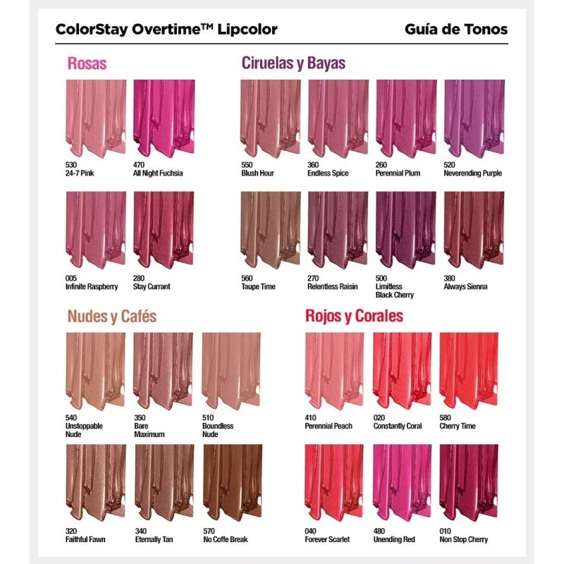 Revlon Labial Líquido Revlon Overtime Lipcolor Infinite Raspberry Acabado Labial