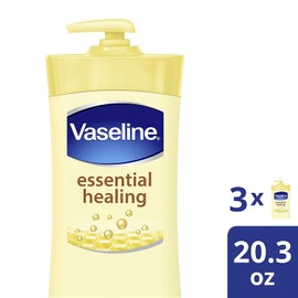 Vaseline hand and body lotion Intensive Care Moisturizer for Dry Skin Essential Healing Clinically Proven to Moisturize Deeply With One Application 20.3 oz 3 count