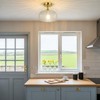 ROTTOGOON Semi Flush Mount Ceiling Light, Adjustable Hanging Gold Sloped