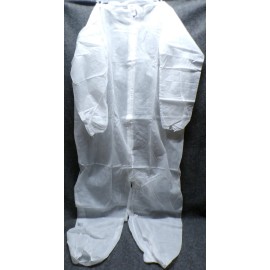 Unbranded Wholesale Lot of 25 2KTL3A White Collared Disposable Coveralls Elastic XL