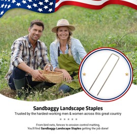 Sandbaggy Galvanized Anchor Pin Landscape Staples - 1000 Pack 6 Inch Length - Trusted by Farmers & Contractors Across The USA