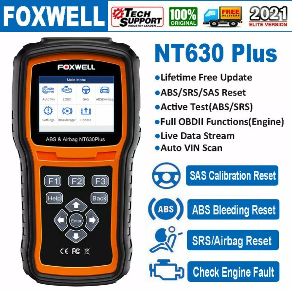 Foxwell NT630 Plus ABS Bleeding SAS SRS Diagnostic Scanner Tool