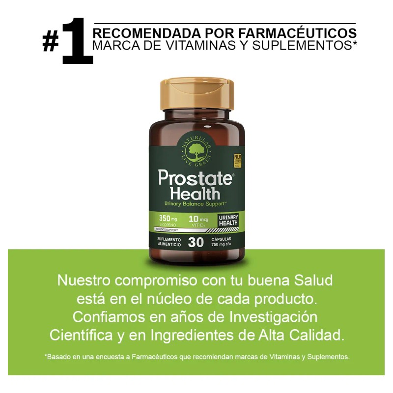 Nlb Prostate Health® Suplemento Para Próstata Sana, Sin sabor