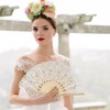 iZoeL Hand Fan Lace White Fan Wedding Fan Bridal Fan